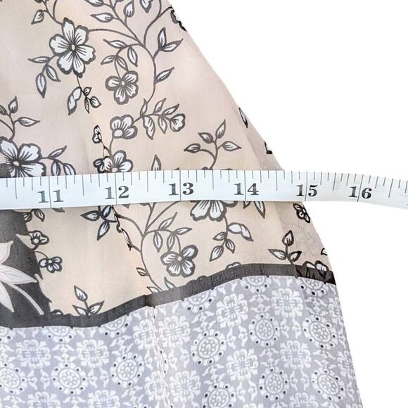 NWOT Calvin Klein Suit Separates sleeveless flowy blouse floral patchwork - Picture 6 of 13